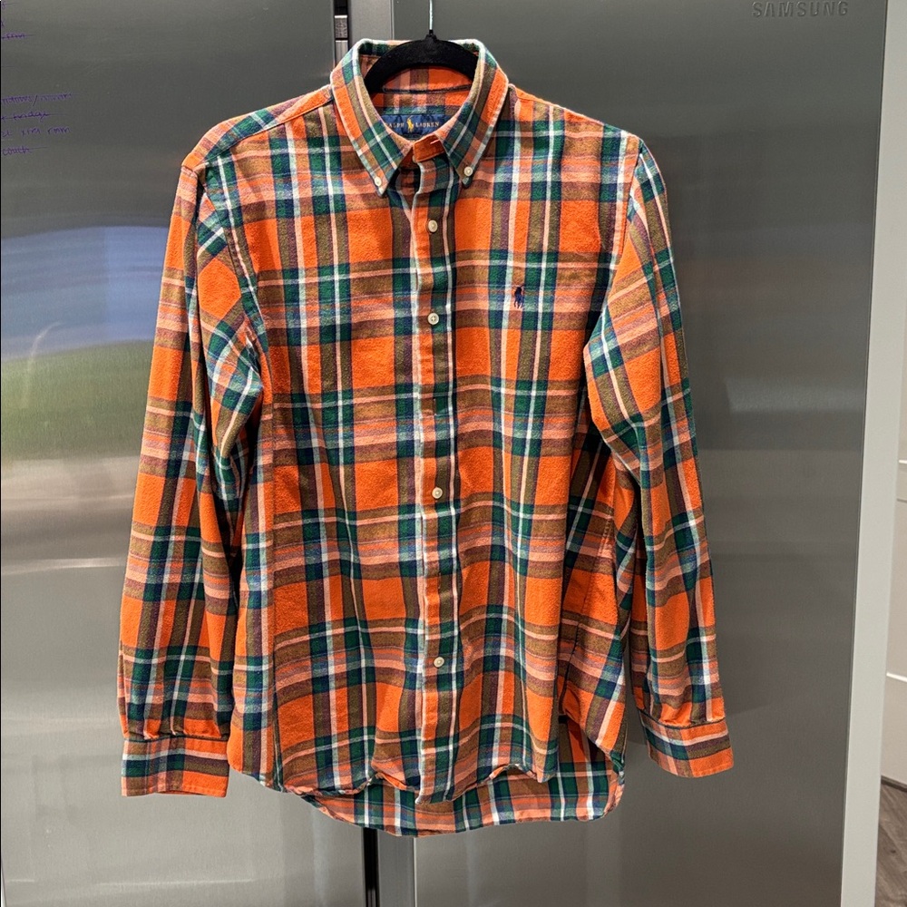 Ralph Lauren Orange and Green Flannel Shirt